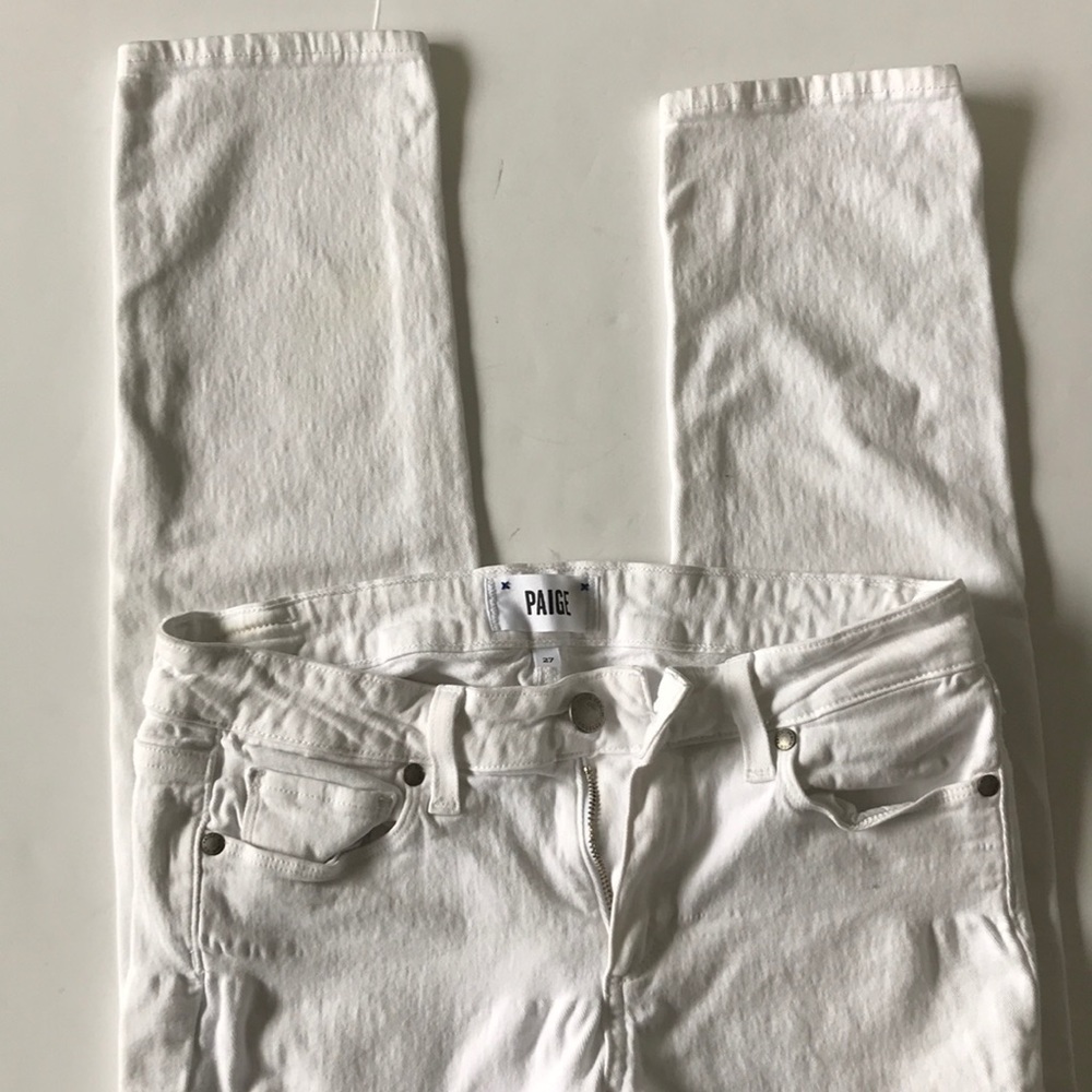 Paige Skyline White Jeans Skinny Ankle Jeans Optic White 27 - Picture 4 of 7